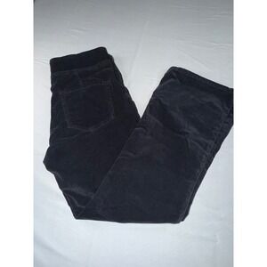 Free People Black Corduroy Flare Pants Side Zip Velvet Feel Stretch Size XS